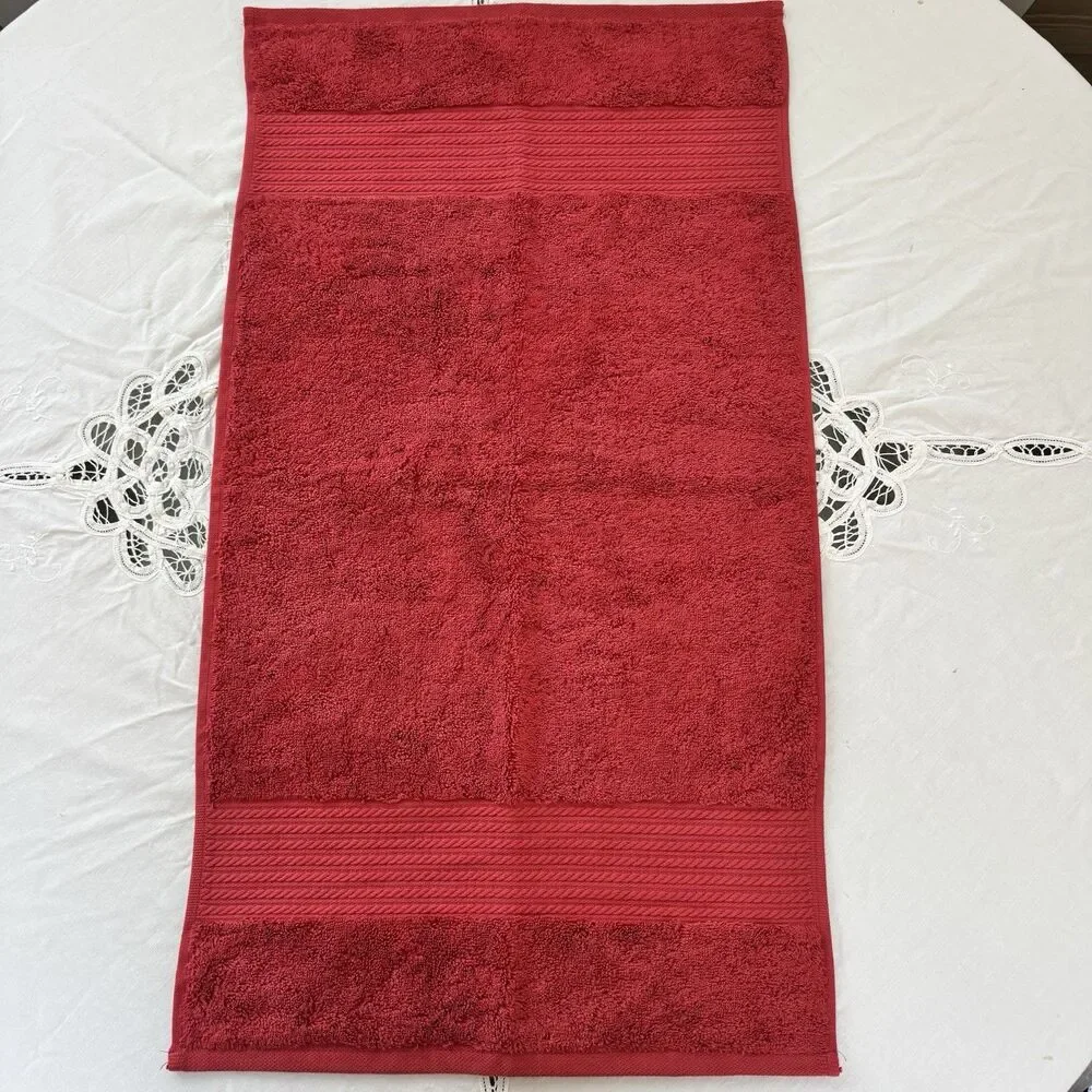 Lauren Ralph Lauren Greenwich Luxury Cotton Towel Set Cranberry 2pc New